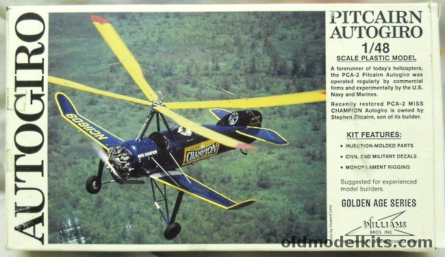 Williams Brothers 1/48 Pitcairn Autogiro PCA-2 or Navy XOP-1(Autogyro) With Eduard PE Set, 48-161 plastic model kit